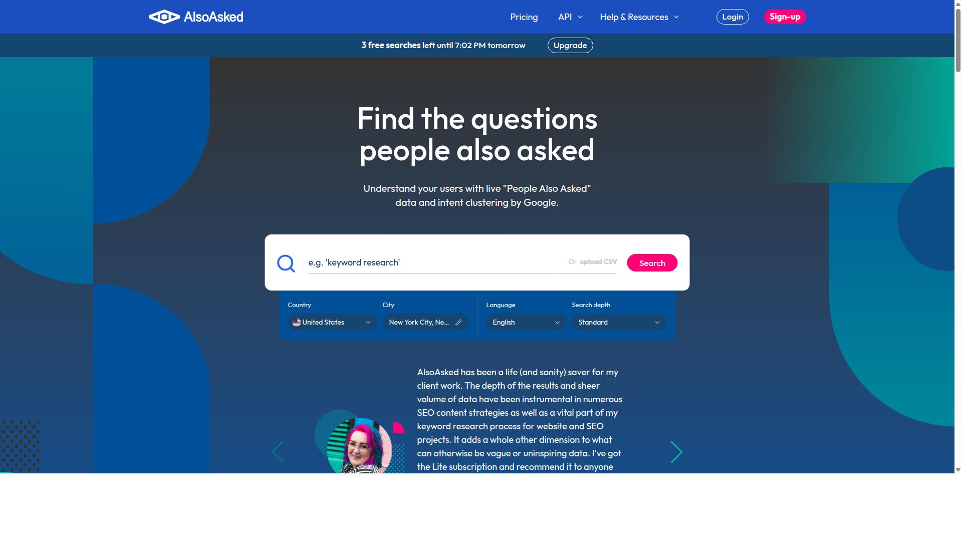 AlsoAsked website